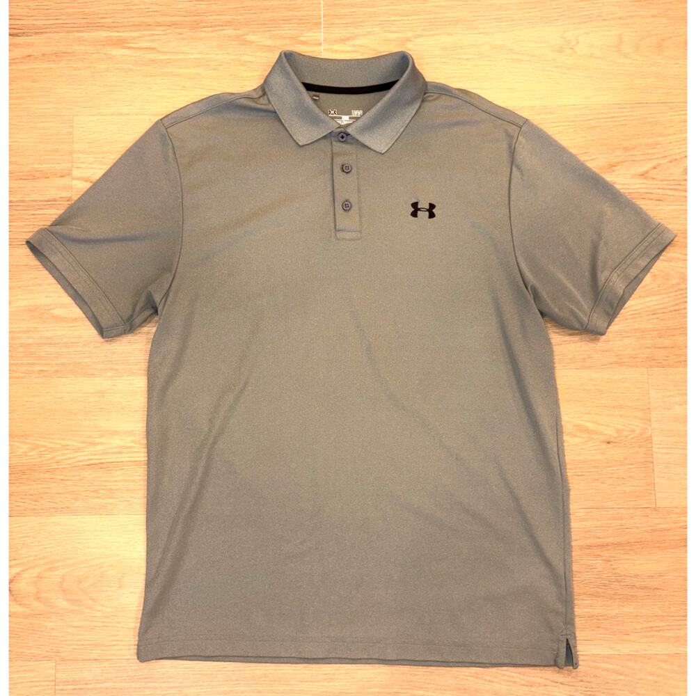 Underarmour heatgear loose gray short sleeve polo mens size Large